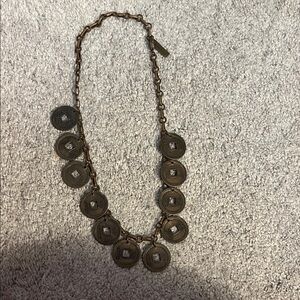 Jan Michaels Elegant Bronze Coin Necklace